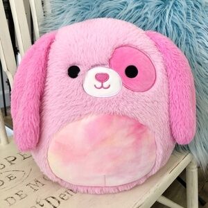 Squishmallows, 12" Chasen, Pink, Dog, Fuzzamallow, Stuffed Plush, Nice Condition